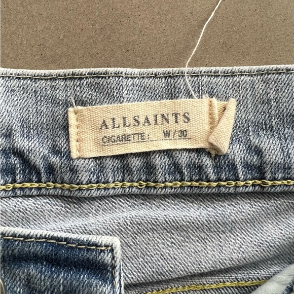 All Saints Cigarette Distressed Jeans in Size 30 - Picture 3 of 5